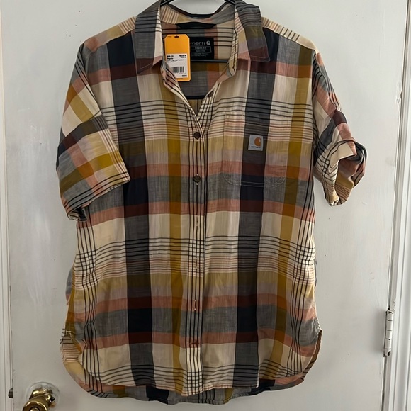 NWT Carhartt lightweight short sleeve button down size M - Picture 3 of 5